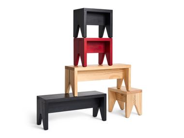 Solid wood stool / bench MANOLITO Hay