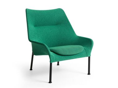Fabric armchair with armrests with removable cover O2 Hay