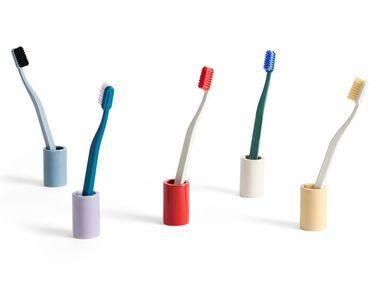 Aufsatz- Zahnbürstenhalter aus Feinsteinzeug TOOTHBRUSH HOLDER Hay