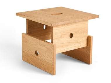 Tavolino impilabile basso in legno massello WOOD BOX Hay