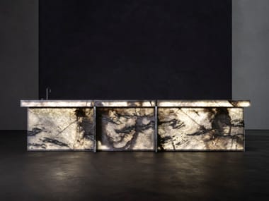 Bancone bar in pietra retroilluminato  AIR BAR Henge