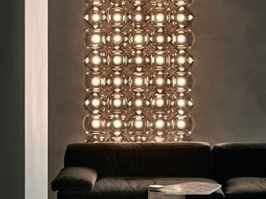 Pannello decorativo luminoso in vetro soffiato ARCADE Henge