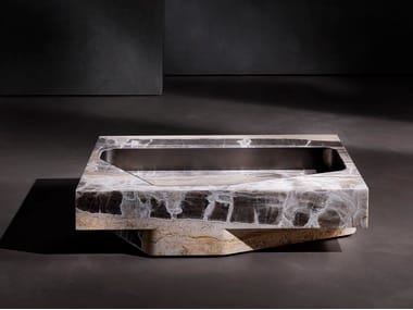 Tavolino rettangolare basso in pietra BENTO Henge