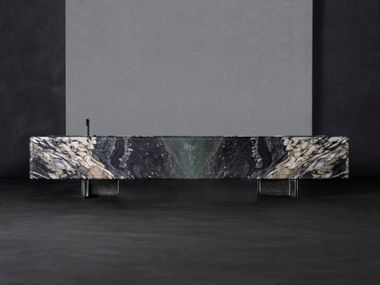 Küche aus Stein mit Kücheninsel ONEON SUSPENDED Henge