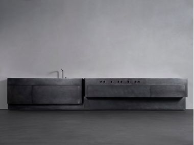 Linear metal kitchen OPERA WALL Henge