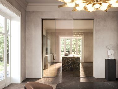 HenryGlass, MANHATTAN Scorrevole a scomparsa in vetro intelaiato