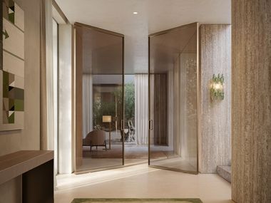 HenryGlass, MANHATTAN Porta a bilico in vetro intelaiato