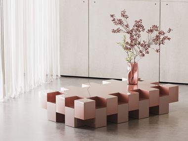 Rectangular low central coffee table BITE Hermhaus