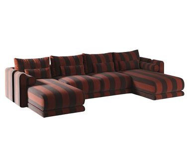 Divano modulare in tessuto con penisola KANZ Hermhaus