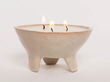 Kerzenhalter / Kerze aus Keramik LUMI Hermhaus