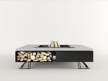 Feuerschale aus Edelstahl SQUARE CONCRETE Hetta Supply