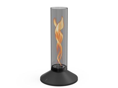 Bioethanol freestanding Borosilicate glass fireplace SPIN X 900 / 1200 ALL BLACK höfats