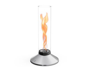 Freestanding bioethanol Borosilicate glass fireplace SPIN X 900 / 1200 ARGENT höfats
