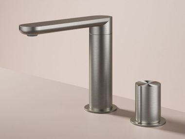 Mezclador de lavabo de sobre encimera de acero inoxidable con 2 orificios GENT GT023 Hotbath