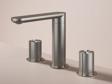 Grifo para lavabo de sobre encimera de acero inoxidable con 3 orificios GENT GT033 Hotbath