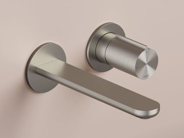 Mezclador de lavabo de pared de acero inoxidable con 2 orificios GENT GT105 Hotbath