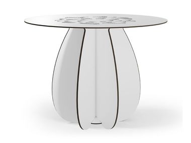 Tavolo da giardino rotondo in HPL con base centrale GARDENIA Ibride