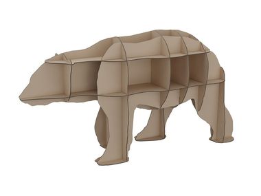 Open freestanding HPL bookcase JUNE Ibride