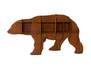 Freestanding open Corten™ bookcase JUNIOR Ibride