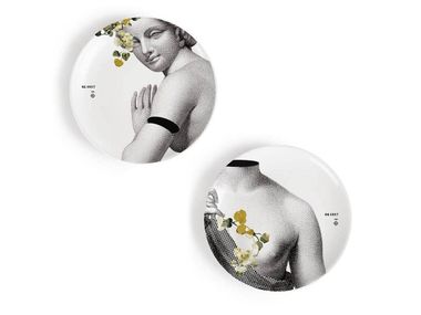 Ceramic plates set PARNASSE PRINTEMPS Ibride