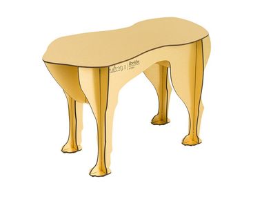 Low HPL stool SULTAN GOLD Ibride