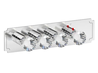 IB, AQUA - 3 WAYS EUA325 Miscelatore per doccia a 4 fori termostatico con piastra