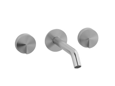 IB, CAKE CA306 Miscelatore per lavabo a 3 fori a muro in acciaio