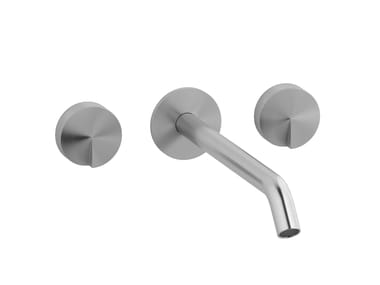 IB, CAKE CA307 Miscelatore per lavabo a muro a 3 fori in acciaio