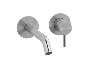 IB, M316 M3406 Miscelatore per lavabo a 2 fori a muro in acciaio con scarico automatico