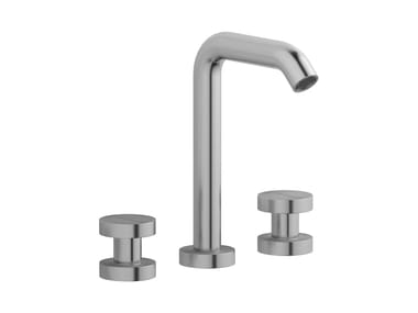 IB, TOTEM TO390 Miscelatore per lavabo da piano a 3 fori in acciaio con scarico automatico