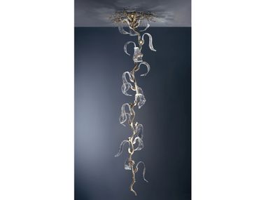 Luminária pendente LED feita à mão de bronze ICARUS WINGS VERTICAL MEDIUM Serip
