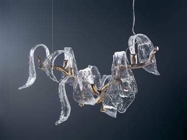 Lampada a sospensione a LED fatta a mano in bronzo ICARUS WINGS HORIZONTAL Serip