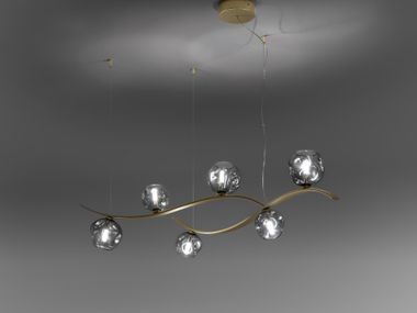 Lampada a sospensione a LED in vetro soffiato NATURE IDL