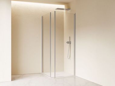 Corner shower cabin with hinged door CLAIRE DESIGN INDA®