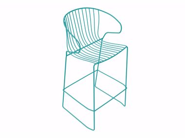 Steel garden stool with armrests BOLONIA ISIMAR