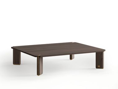 Square low walnut central coffee table GEA IVG Home Collection