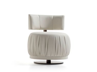 Swivel leather armchair without armrests TOTTORI IVG Home Collection