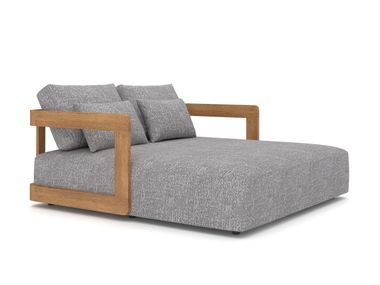 Fabric outdoor daybed with teak base ROKU IVINI