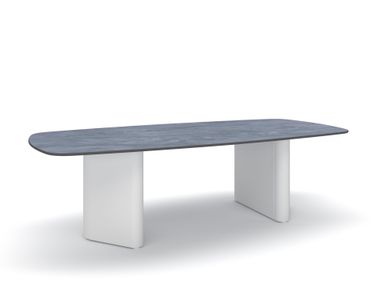 Rectangular ceramic and aluminium dining table VEE IVINI