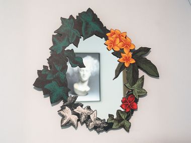 Specchio ovale in legno da parete con cornice BOUCAN Ibride