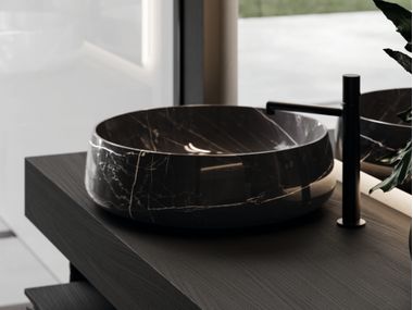 Round countertop marble washbasin BEAUTY Ideagroup