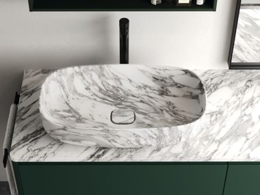 Oval countertop marble washbasin CLICK Ideagroup