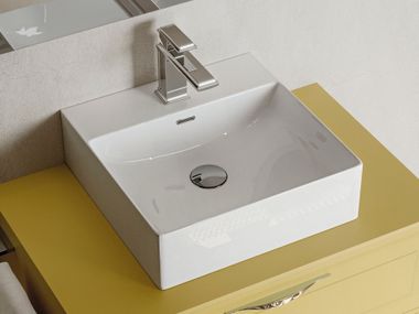 Square countertop ceramic washbasin with overflow FYLO Ideagroup