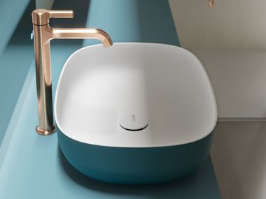 Rectangular countertop Cristalplant® washbasin LAGUNA05 Ideagroup