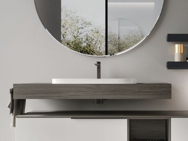 Rectangular ceramic washbasin NYÙ 17 | Vanity unit Ideagroup