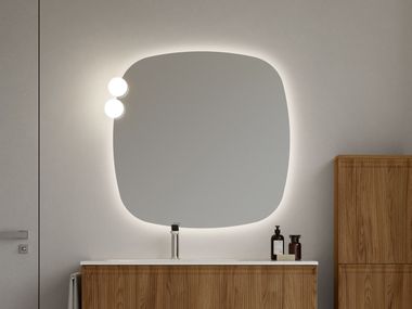 Wall-mounted bathroom mirror with integrated lighting NYÙ 17 | Vanity unit Ideagroup