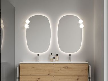 Wall-mounted oval bathroom mirror NYÙ 17 | Vanity unit Ideagroup