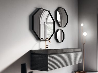 Wall-mounted octagonal bathroom mirror NYÙ 17 | Vanity unit Ideagroup