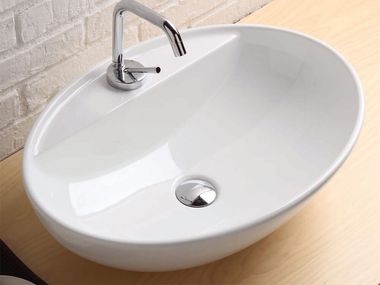 Countertop oval ceramic washbasin NYÙ 17 | Vanity unit Ideagroup