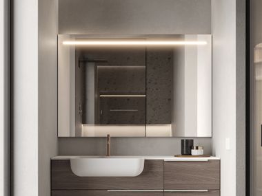 Wall-mounted rectangular bathroom mirror NYÙ 17 | Vanity unit Ideagroup